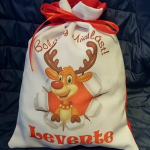 Egyedi,névre szóló Mikulás Grinch mintával - karácsony - mikulás - mikulás zsák - Meska.hu