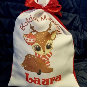 Egyedi,névre szóló Mikulás Grinch mintával - karácsony - mikulás - mikulás zsák - Meska.hu