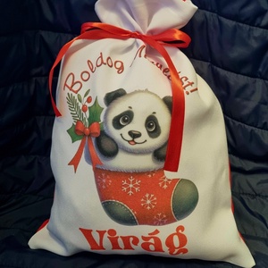 Egyedi,névre szóló Mikulás Grinch mintával - karácsony - mikulás - mikulás zsák - Meska.hu