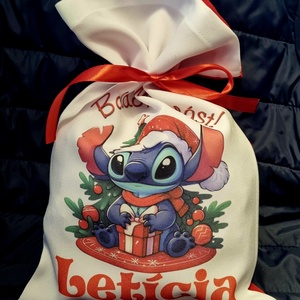 Egyedi,névre szóló Mikulás Grinch mintával - karácsony - mikulás - mikulás zsák - Meska.hu