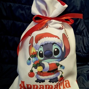 Egyedi,névre szóló Mikulás Grinch mintával - karácsony - mikulás - mikulás zsák - Meska.hu