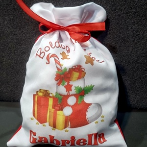 Egyedi,névre szóló Mikulás Grinch mintával, Karácsony, Mikulás, Mikulás zsák, Fotó, grafika, rajz, illusztráció, MESKA