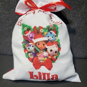 Egyedi,névre szóló Mikulás Grinch mintával - karácsony - mikulás - mikulás zsák - Meska.hu