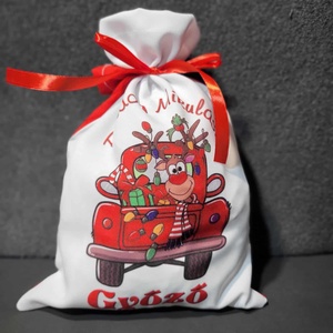 Egyedi,névre szóló Mikulás Grinch mintával - karácsony - mikulás - mikulás zsák - Meska.hu