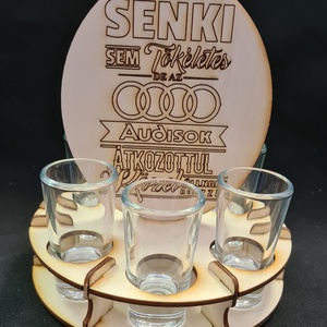 Egyedi pálinkás pohártartó  , Otthon & Életmód, Konyhafelszerelés, tálalás, Tálalás, Pálinkás poharak, szettek, Gravírozás, pirográfia, MESKA