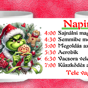 Grinches karácsonyi bögre, Otthon & Életmód, Konyhafelszerelés, tálalás, Tálalás, Bögre & Csésze, Fotó, grafika, rajz, illusztráció, MESKA