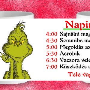 Grinches karácsonyi bögre - otthon & életmód - konyhafelszerelés, tálalás - tálalás - bögre & csésze - Meska.hu