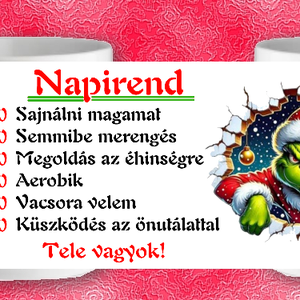 Grinches karácsonyi bögre - otthon & életmód - konyhafelszerelés, tálalás - tálalás - bögre & csésze - Meska.hu