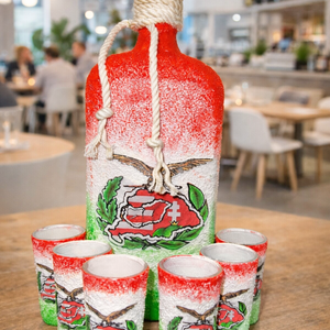 Nagy Magyarország -  pálinkás üveg szett - otthon & életmód - konyhafelszerelés, tálalás - tálalás - pálinkás poharak, szettek - Meska.hu