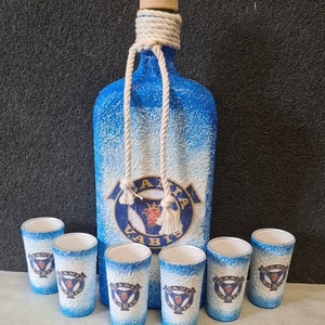 SCANIA VABIES -  pálinkás üveg szett, Otthon & Életmód, Konyhafelszerelés, tálalás, Tálalás, Pálinkás poharak, szettek, Decoupage, transzfer és szalvétatechnika, MESKA