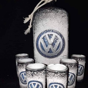 Volkswagen -  pálinkás üveg szett - otthon & életmód - konyhafelszerelés, tálalás - tálalás - pálinkás poharak, szettek - Meska.hu