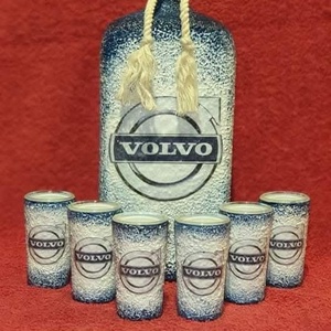 Volvo -  pálinkás üveg szett - otthon & életmód - konyhafelszerelés, tálalás - tálalás - pálinkás poharak, szettek - Meska.hu