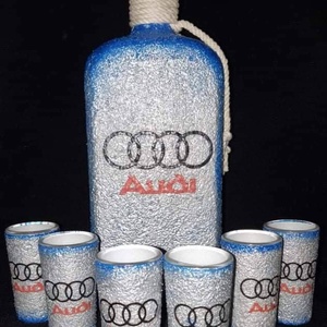 Audi -  pálinkás üveg szett - Meska.hu