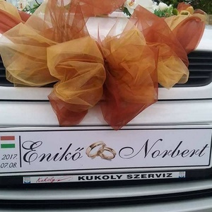 Esküvői autóra egyedi rendszámtábla - esküvő - dekoráció - tábla & jelzés - Meska.hu