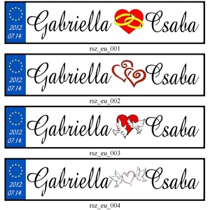 Esküvői autóra egyedi rendszámtábla - esküvő - dekoráció - tábla & jelzés - Meska.hu