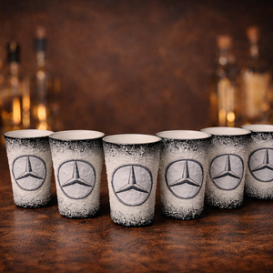 Mercédesz pálinkás pohár szett , Otthon & Életmód, Konyhafelszerelés, tálalás, Tálalás, Pálinkás poharak, szettek, Decoupage, transzfer és szalvétatechnika, MESKA