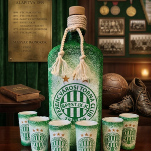 Fradi  -  pálinkás üveg szett - Meska.hu