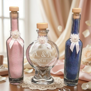 Díszes homoköntő szett -homokkal - esküvő - emlék & ajándék - nászajándék - ceremónia szett - Meska.hu