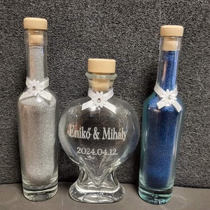 Díszes homoköntő szett -homokkal - esküvő - emlék & ajándék - nászajándék - ceremónia szett - Meska.hu