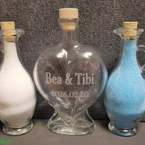 Nagy szív homoköntő szett homokkal - esküvő - dekoráció - helyszíni dekor - Meska.hu