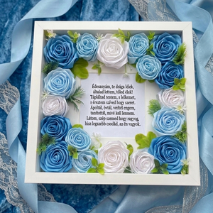 Szatén rózsával díszített kép - otthon & életmód - dekoráció - kép & falikép - fából készült kép - Meska.hu