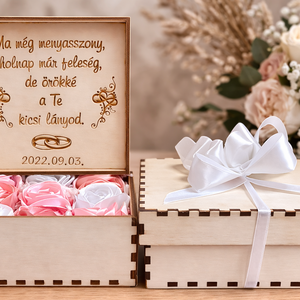 Szülőköszöntő szatén rózsabox  - esküvő - emlék & ajándék - szülőköszöntő ajándék - Meska.hu