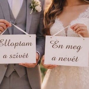 Esküvői vicces tábla fotózáshoz, fotósarokhoz, Esküvő, Dekoráció, Tábla & Jelzés, Famegmunkálás, Gravírozás, pirográfia, MESKA