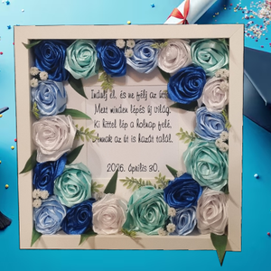 Ballagási szatén rózsával díszített kép, Otthon & Életmód, Dekoráció, Kép & Falikép, Fából készült kép, Gravírozás, pirográfia, Fotó, grafika, rajz, illusztráció, MESKA