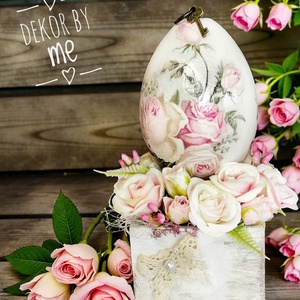 Húsvéti asztaldísz vintage stílusban � kézzel készült tavaszi dekoráció asztalra - ünnepi díszek, dekorációk - húsvéti díszek és dekorációk - húsvéti virágos díszek - Meska.hu