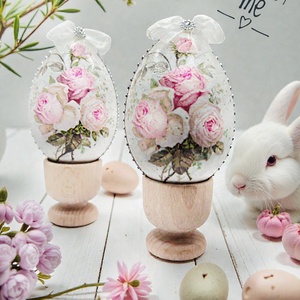 Romantikus vintage húsvéti tojások � felakasztható dekoráció, Ünnepi díszek, dekorációk, Húsvéti díszek és dekorációk, Húsvéti asztaldíszek, Decoupage, transzfer és szalvétatechnika, Festett tárgyak, MESKA