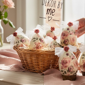 Romantikus vintage húsvéti tojások � felakasztható dekoráció, Ünnepi díszek, dekorációk, Húsvéti díszek és dekorációk, Húsvéti asztaldíszek, Decoupage, transzfer és szalvétatechnika, Festett tárgyak, MESKA