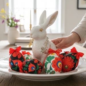 Népi motívumos húsvéti tojás dekoráció � textil borítású, törhetetlen húsvéti dísz, Ünnepi díszek, dekorációk, Húsvéti díszek és dekorációk, Húsvéti asztaldíszek, Mindenmás, MESKA