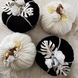 Bársony őszi tök dekoráció � kézzel készített textil dísztök, őszi asztaldísz - otthon & életmód - dekoráció - halloween - halloweeni dekoráció - Meska.hu