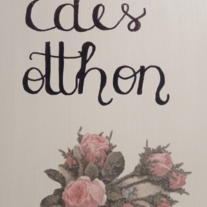 Édes otthon - rózsás ajtótábla - otthon & életmód - dekoráció - ajtó- és ablak dekoráció - ajtótábla - Meska.hu