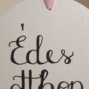Édes otthon - rózsás ajtótábla - otthon & életmód - dekoráció - ajtó- és ablak dekoráció - ajtótábla - Meska.hu