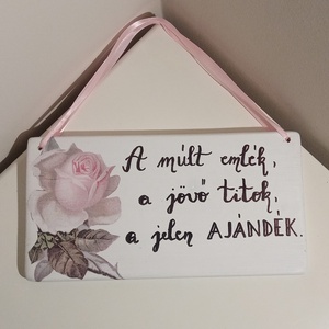 Múlt, jelen, jövő falidísz, Otthon & Életmód, Dekoráció, Fali és függő dekoráció, Falra akasztható dekor, Decoupage, transzfer és szalvétatechnika, Festett tárgyak, MESKA