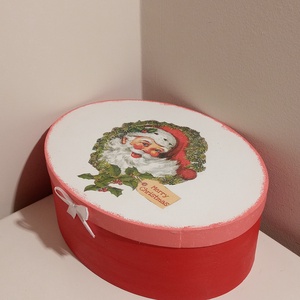 Télapós háncsdoboz (nagy) - otthon & életmód - dekoráció - asztal és polc dekoráció - díszdoboz - Meska.hu