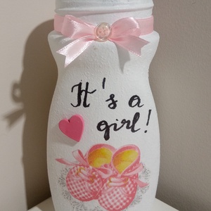 It's a girl! / It's a boy! váza, Otthon & Életmód, Dekoráció, Virágdísz és tartó, Váza, Decoupage, transzfer és szalvétatechnika, Festett tárgyak, MESKA
