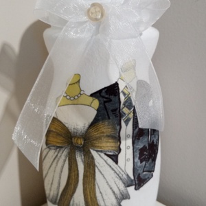Esküvős váza, Otthon & Életmód, Dekoráció, Virágdísz és tartó, Váza, Decoupage, transzfer és szalvétatechnika, Festett tárgyak, MESKA