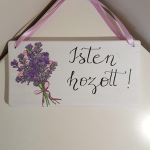 Levendulás ajtódísz Isten hozott! felirattal - otthon & életmód - dekoráció - ajtó- és ablak dekoráció - ajtódísz & kopogtató - Meska.hu