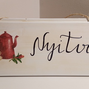 Nyitva/Zárva ajtódísz (kétoldalas) - otthon & életmód - dekoráció - ajtó- és ablak dekoráció - ajtódísz & kopogtató - Meska.hu
