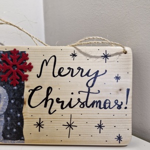 Karácsonyi hóemberes natúr ajtódísz - otthon & életmód - dekoráció - ajtó- és ablak dekoráció - ajtódísz & kopogtató - Meska.hu