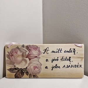 Rózsás natúr ajtódísz (múlt, jelen, jövő) - Meska.hu
