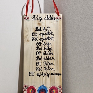 Házi áldás natúr ajtódísz  - Meska.hu