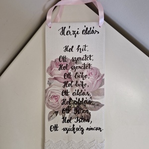 Házi áldás fehér ajtódísz  - otthon & életmód - dekoráció - ajtó- és ablak dekoráció - ajtódísz & kopogtató - Meska.hu