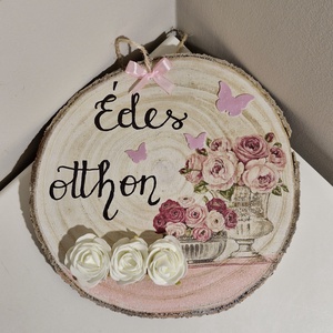 Édes otthon rózsás ajtódísz - otthon & életmód - dekoráció - ajtó- és ablak dekoráció - ajtódísz & kopogtató - Meska.hu