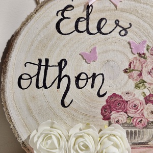 Édes otthon rózsás ajtódísz - otthon & életmód - dekoráció - ajtó- és ablak dekoráció - ajtódísz & kopogtató - Meska.hu