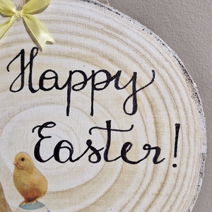 Happy Easter! nyuszis ajtódísz - ünnepi díszek, dekorációk - húsvéti díszek és dekorációk - húsvéti ajtódísz, kopogtató - Meska.hu