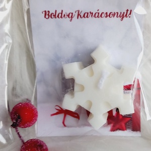 Karácsonyi hópehely gyertya - Meska.hu
