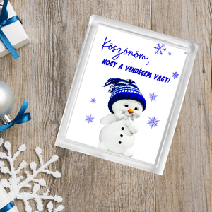 Hóemberes karácsonyi hűtőmágnes, vendégajándék, Karácsony, Karácsonyi lakásdekoráció, Karácsonyi lakásdíszek, Fotó, grafika, rajz, illusztráció, MESKA